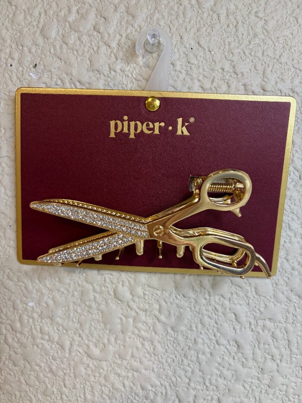 Piper K Gold Rhinestone Scissors Hair Claw Clip Hairdresser Stylist Gift NWT